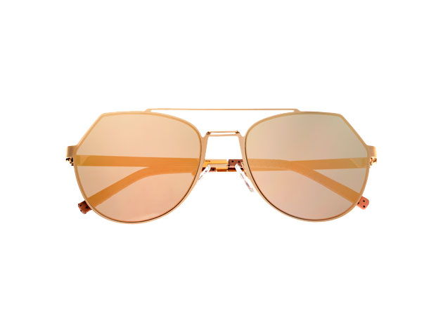 Bertha Hadley Aviator Sunglasses (Gold Metal)