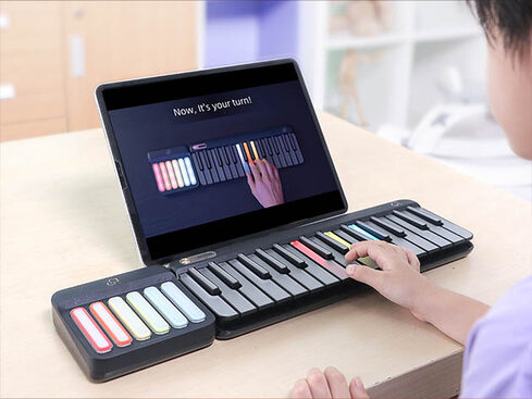 PopuPiano Smart Portable Keyboard Piano with Chord Pad (White 