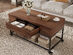 Lift Top Rolling Coffee Table with Storage