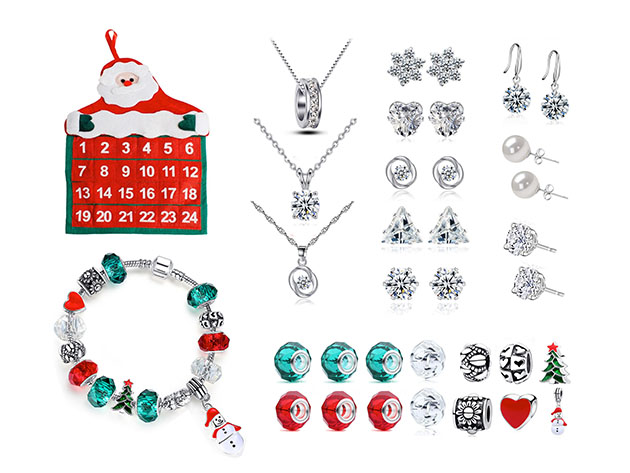 25 Piece Jewelry Advent Calendar with Swarovski Crystals Joyus