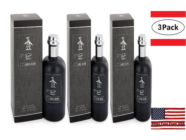 3 Pack Original Penguin Iconic Blend by Original Penguin Eau De Toilette Spray 3.4 oz for Men