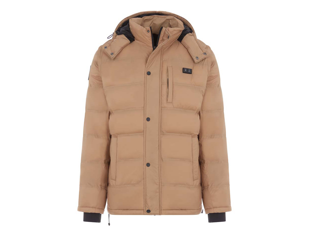 Men's Helios Hybrid Heated Coat with Power Bank (Tan/Large)