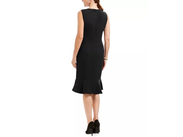 Kasper Scalloped-Hem Women's Sleeveless Dress Black Size 12