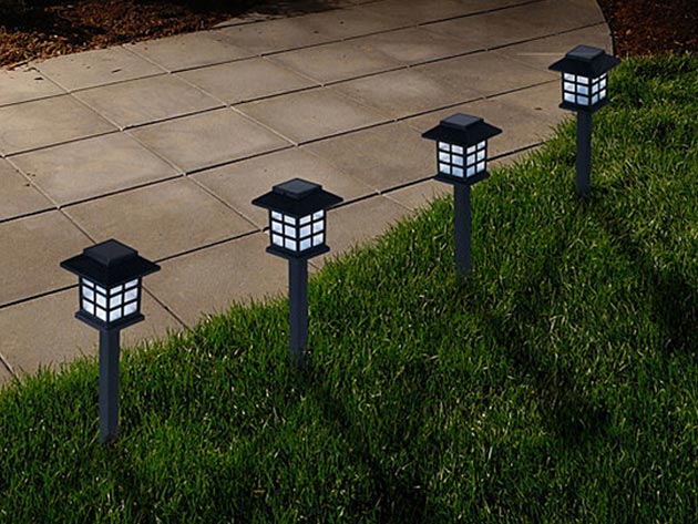 Pure Garden Outdoor Lantern Solar Landscaping Lights: Set of 6