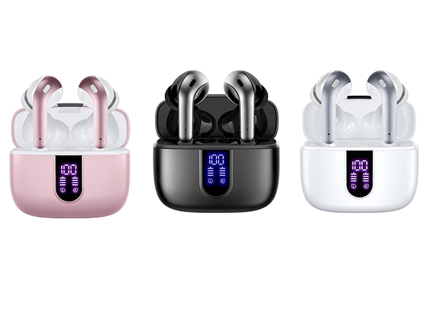 Just Jams Digital Display Earbuds (Rose/2 Pairs)