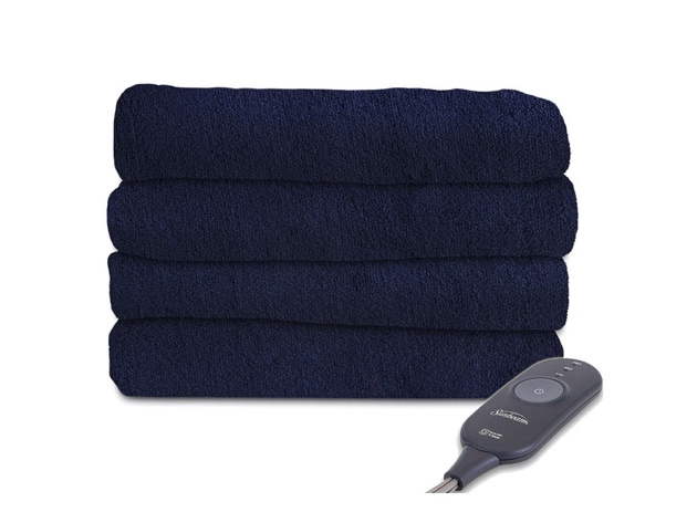 Sunbeam Microplush Electric Heated Throw Blanket TB16 - Royal Blue