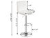 Costway Adjustable Armless Bar Stool Swivel Kitchen Counter Bar Chair PU Leather - White