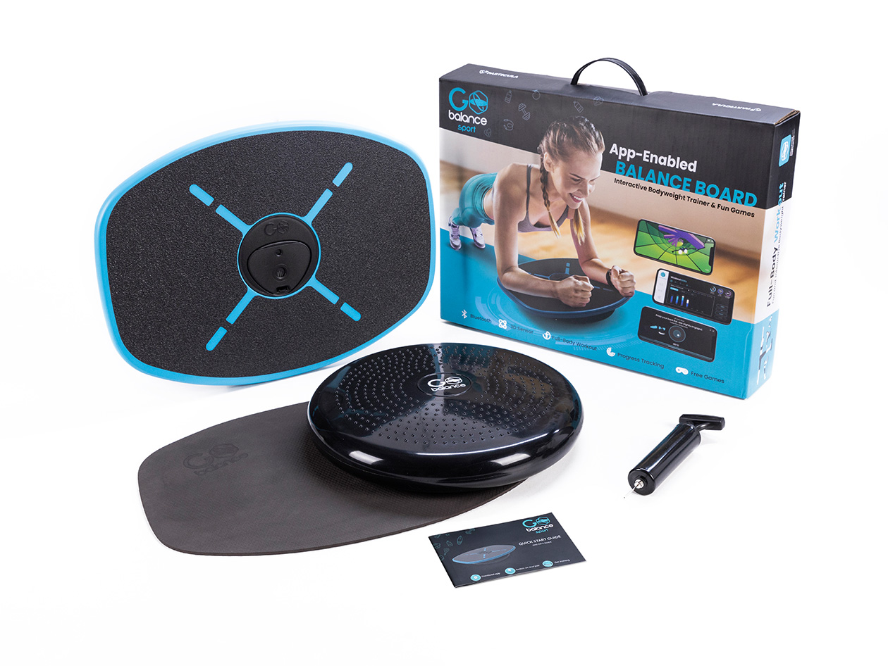 GoBalance Sport App-Enabled Balance Board & Yoga Roller Bundle
