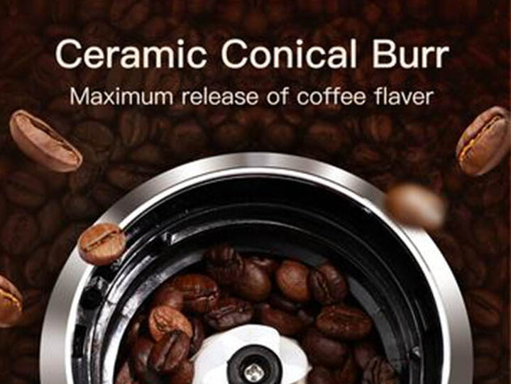 Sboly Adjustable Conical Burr 15-Setting Coffee Grinder for 2-12 Cups