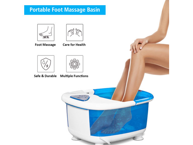 Costway Electrical Foot Basin Tub Point Massage Home Use Health Heating Infrared Ray