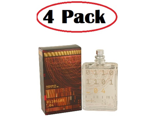 4 Pack of Molecule 04 by ESCENTRIC MOLECULES Eau De Toilette Spray 3.5 oz