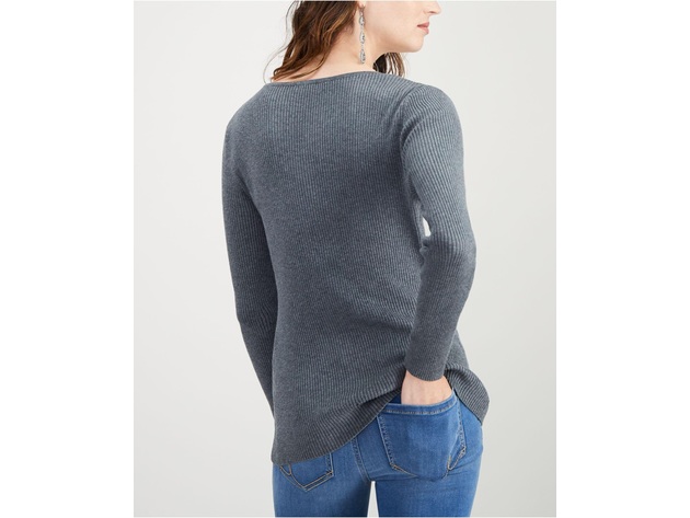 INC International Concepts Women's Petite Ribbed Cutout Sweater Size Small