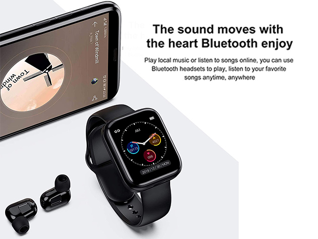 Interepro Smartwatch with Bluetooth Earbuds