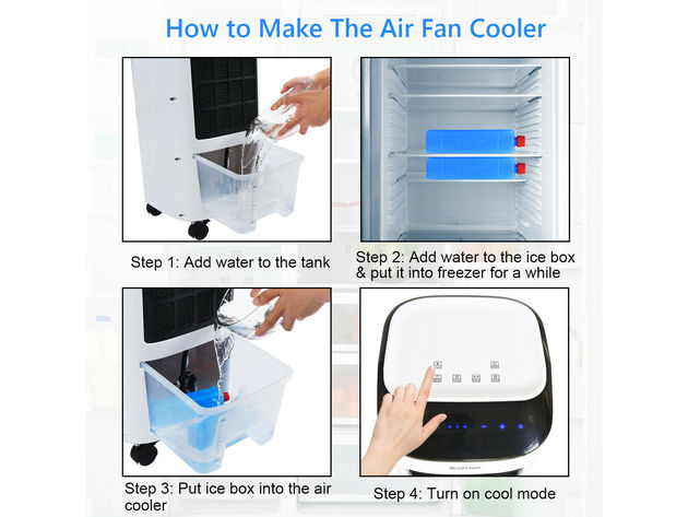 Costway Evaporative Portable Air Cooler Fan & Humidifier with Filter Remote Control - White