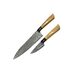 Dedfish Co. Kitchen Knife Set - Laser Etched Stainless Steel with Olive Wood Handles