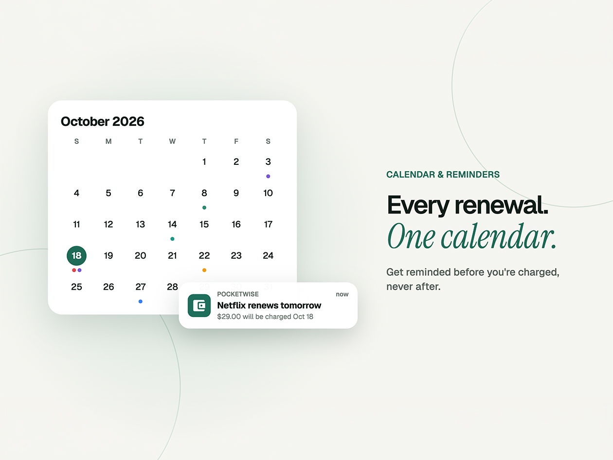 PocketWise Private Subscription Tracker: Lifetime Subscription