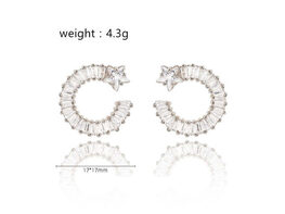 Shooting Star Earrings with White Diamond Cubic Zirconia