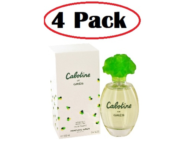 4 Pack of CABOTINE by Parfums Gres Eau De Toilette Spray 3.3 oz