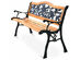 Costway Patio Park Garden Bench Porch Path Chair Furniture Cast Iron Hardwood - Yellow