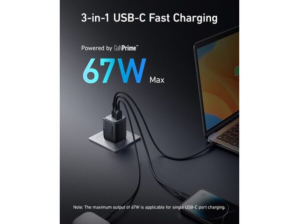 Anker Prime 67W GaN Wall Charger (3 Ports) | StackSocial