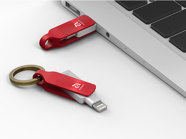 iKlips DUO+ Dual Interface Flash Drive (64GB Red)
