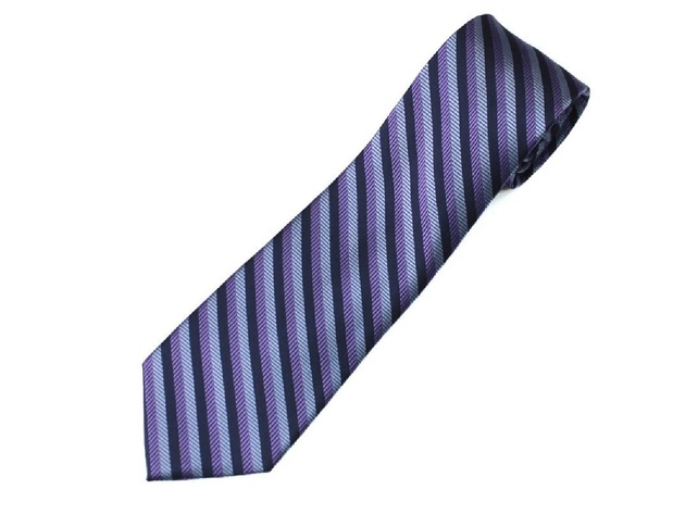 Tommy Hilfiger Men's Village Classic Textured Stripe Silk Tie Purple One Size