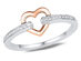 10K White and Rose Pink Gold Heart Ring with Diamonds 1/12 Carat (ctw) - 8