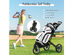 Goplus Folding Golf Push Cart Swivel W/Adjustable Handle Grey - Grey
