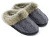 Women's Soft Yarn Cable Knitted Memory Foam Slippers (Gray, Size 11-12)