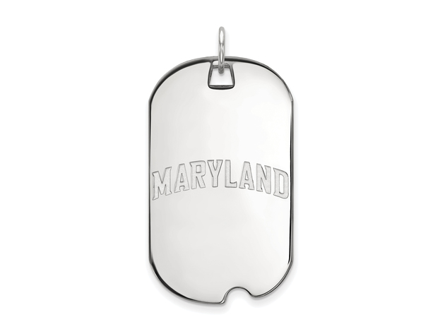 Sterling Silver Maryland Large Dog Tag Pendant