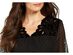 Style & Co Women's Mixed-Media Sheer-Sleeve Blouse Black Size Small