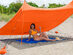 Family Beach Sun Shade Canopy Tent (Large/Orange)