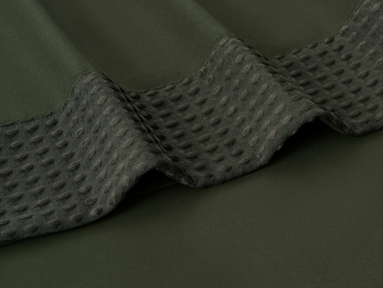 4-Piece Bamboo Blend Waffle Hem Sheet Set (Hunter Green/Queen)