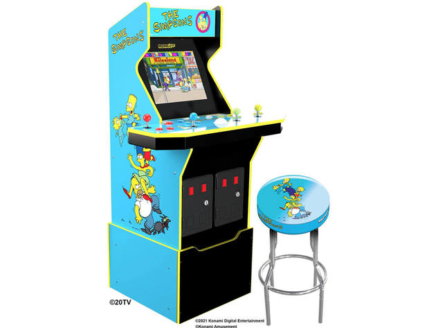 Arcade1up SIMPS4PARC The Simpsons Arcade Cabinet with Riser and Stool