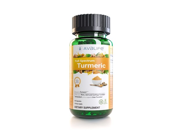 Avalife Full Spectrum Turmeric - High Potency Natural Antioxidants Curcumin Supplements for Men & Women - 60 Capsules