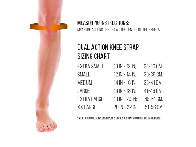 Cho-Pat Dual Action Knee Strap, Provides Full Mobility and Pain Relief for Weakened Knees XX-Large: 20”-22”, Black
